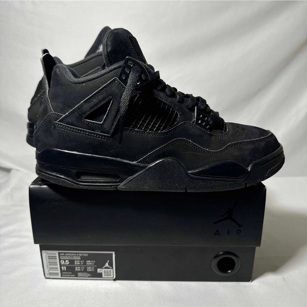 Size 9.5 - Nike Air Jordan 4 Retro Black Cat 2020 Men's Shoes